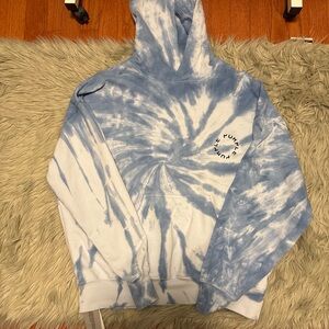 Purple Brand Blue and White Tie-Die Hoodie